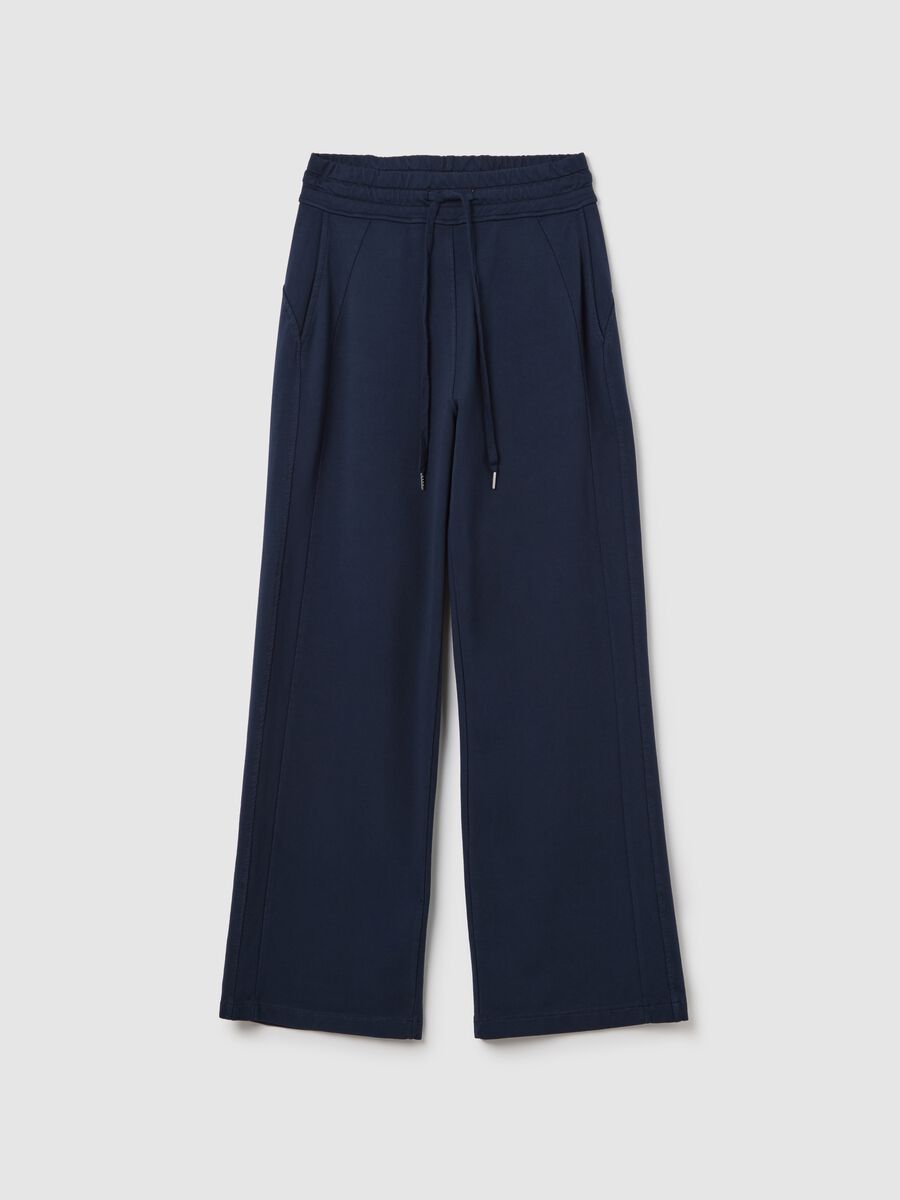 Blue fluid trousers with wide leg_4