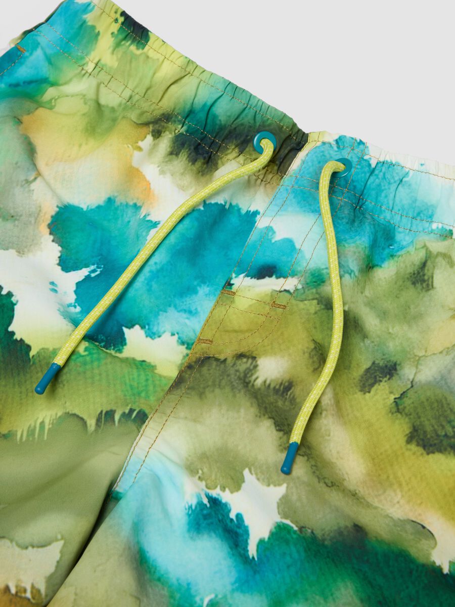 Multicolour boys&rsquo; swim shorts with watercolour-effect print_2