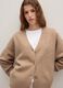 Beige oversized cardigan with V-neck and buttons_3