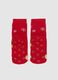Girls' Red Cotton Blend Christmas Non-Slip Socks_1