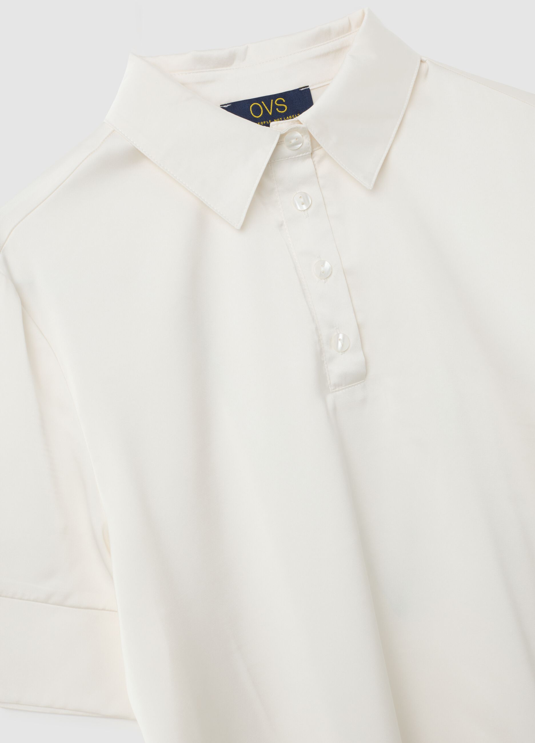 White stretch fabric shirt regular fit
