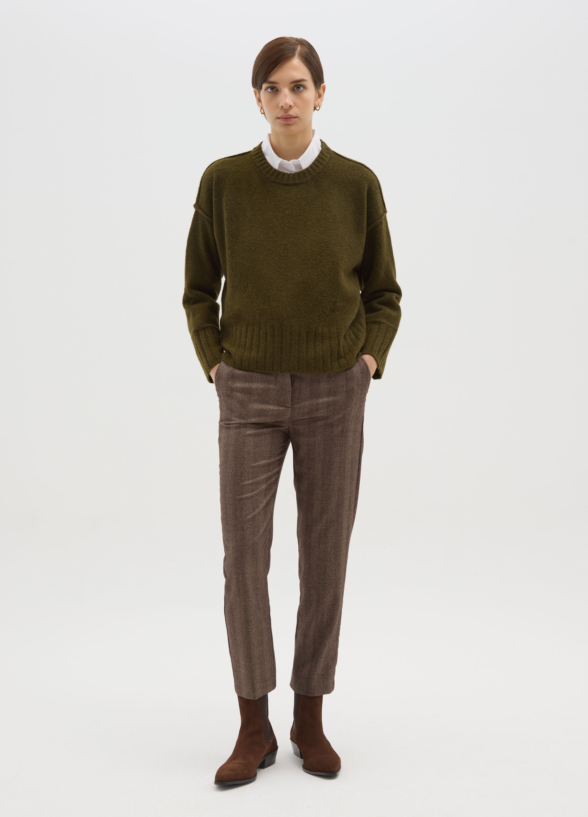 Brown Slim Fit Trousers