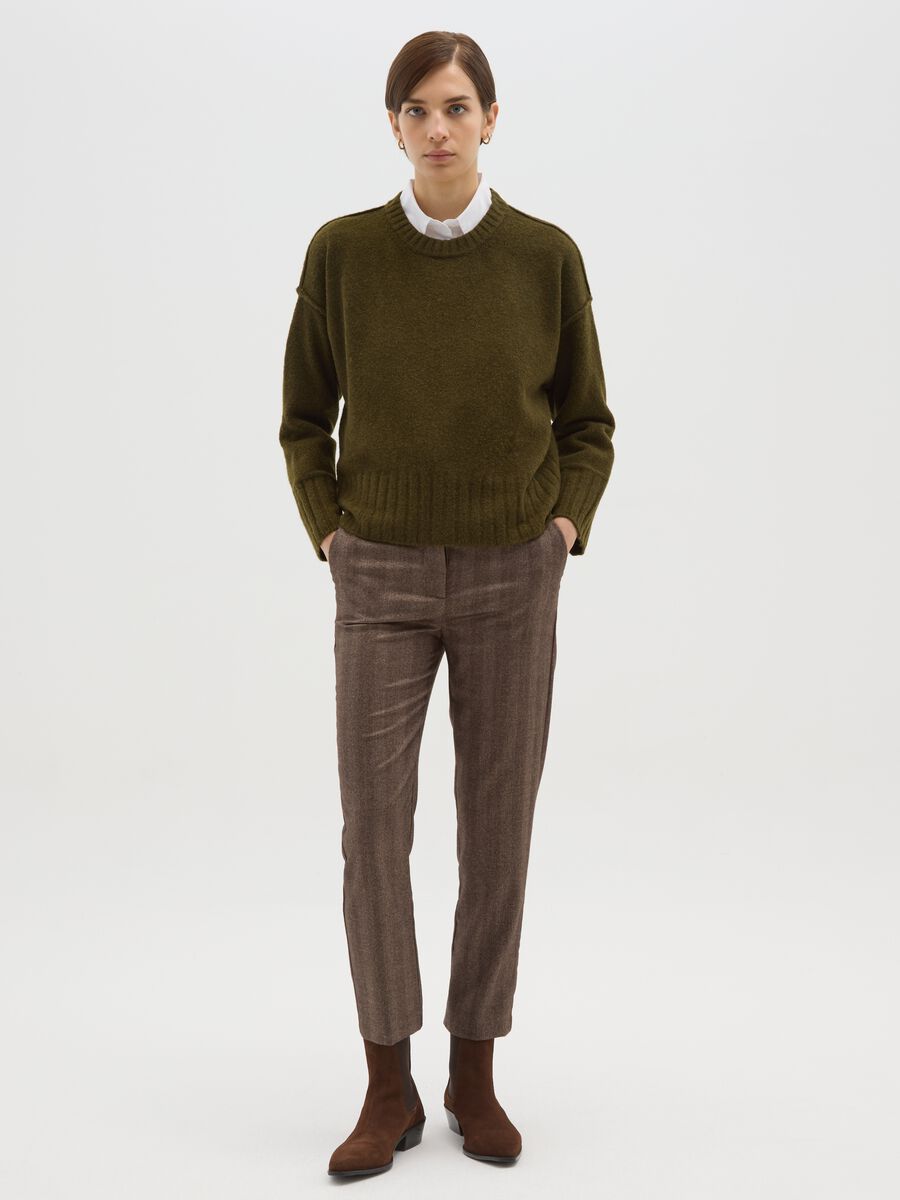 Brown Slim Fit Trousers_0