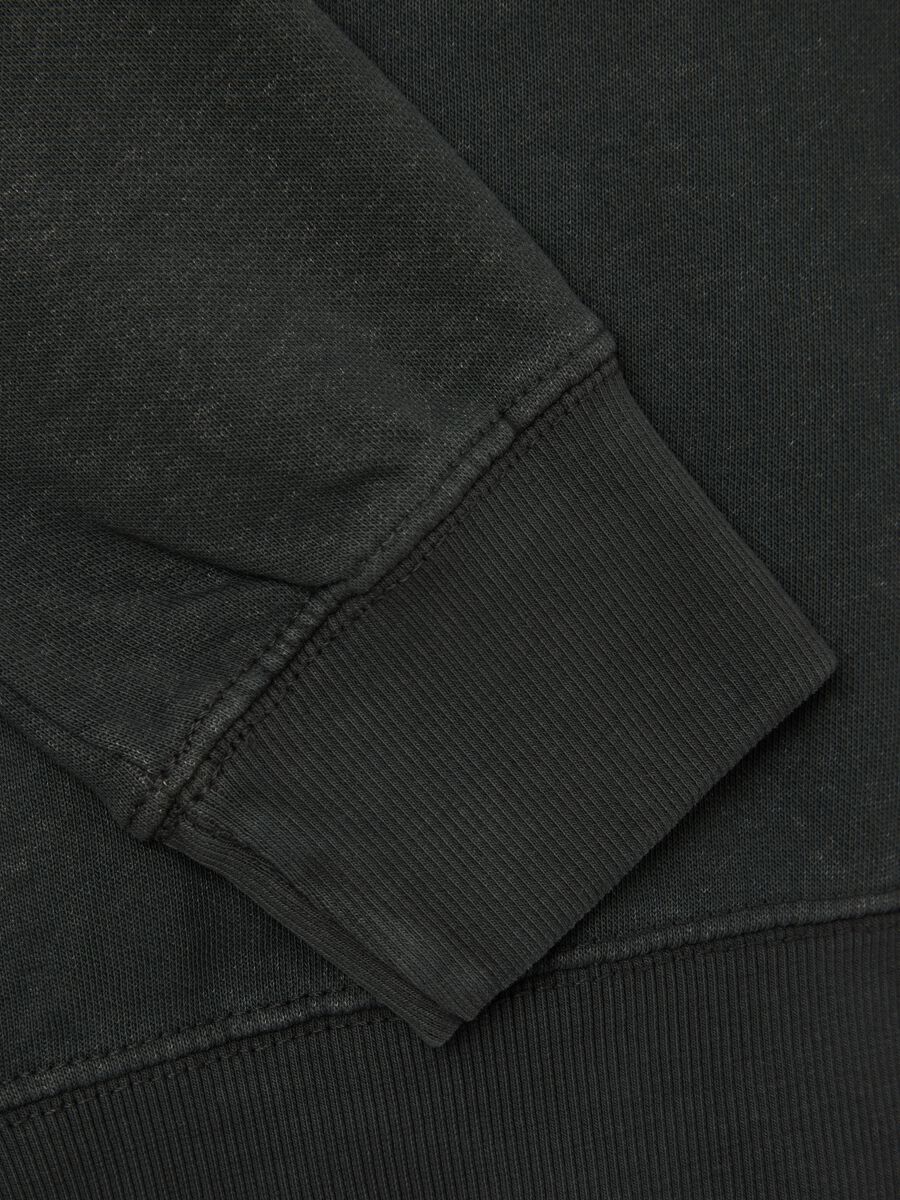 Grey swearshirt with hood and logo print_5