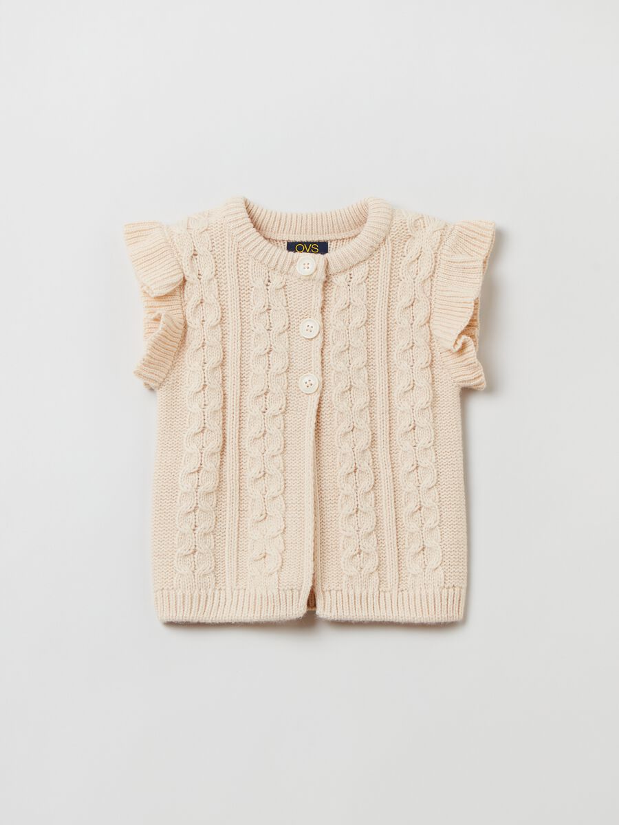 Gilet con lavorazione a trecce e rouches_0