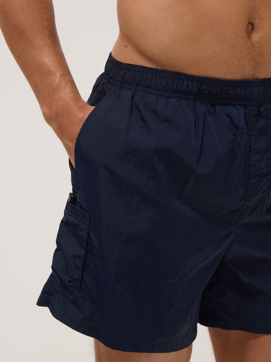 Boxer mare blu con vita elasticizzata_3