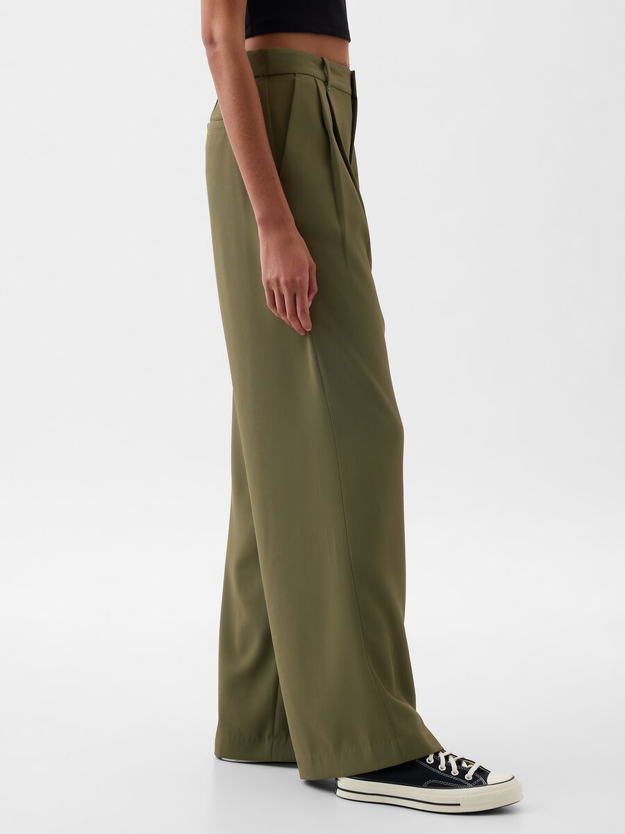 Pantalone wide leg vita alta con pinces_1