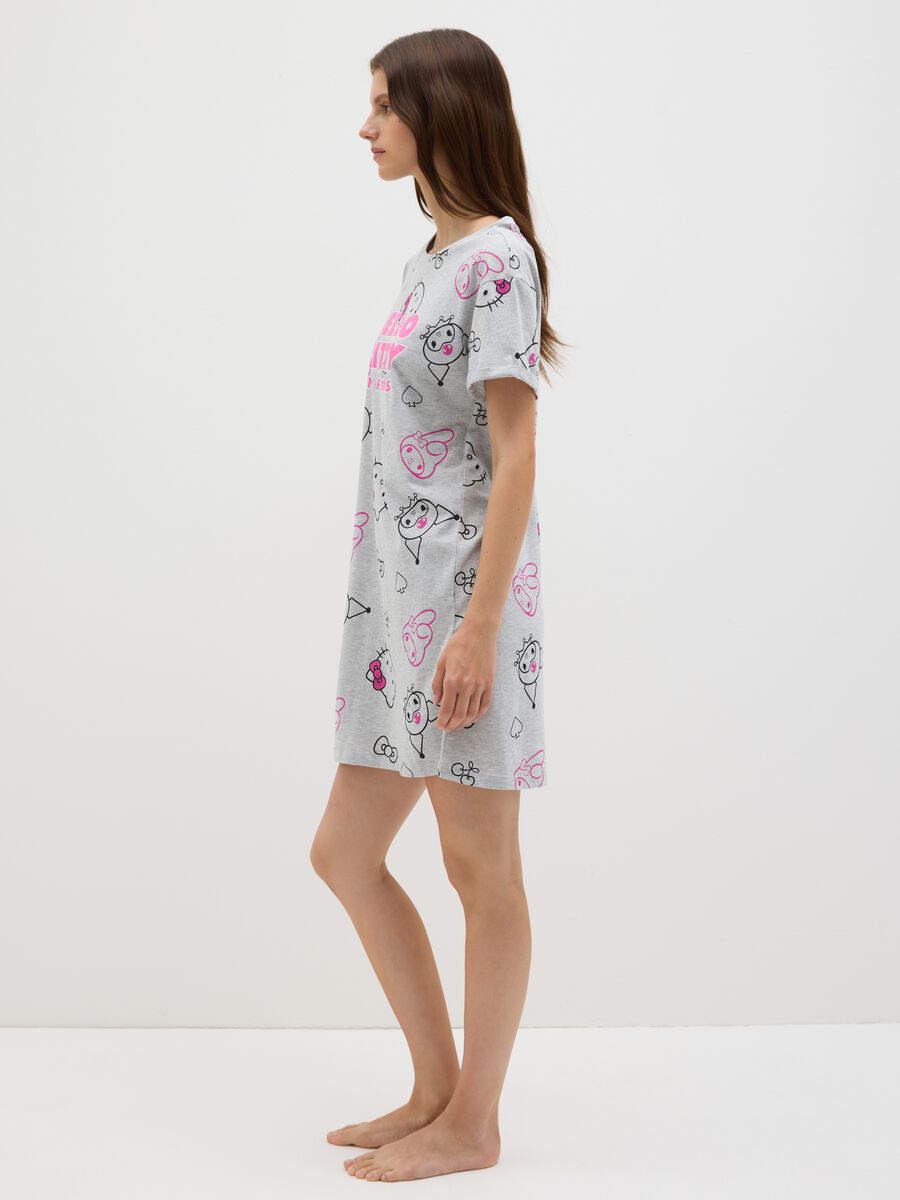 T-shirt da donna in misto cotone grigia regular fit con stampa Hello Kitty_1