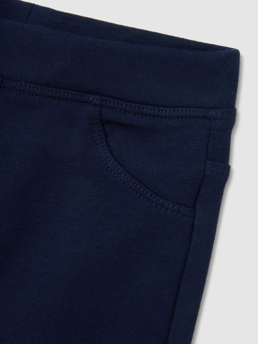 Girls' Slim Fit Blue Stretch Cotton Treggings_2