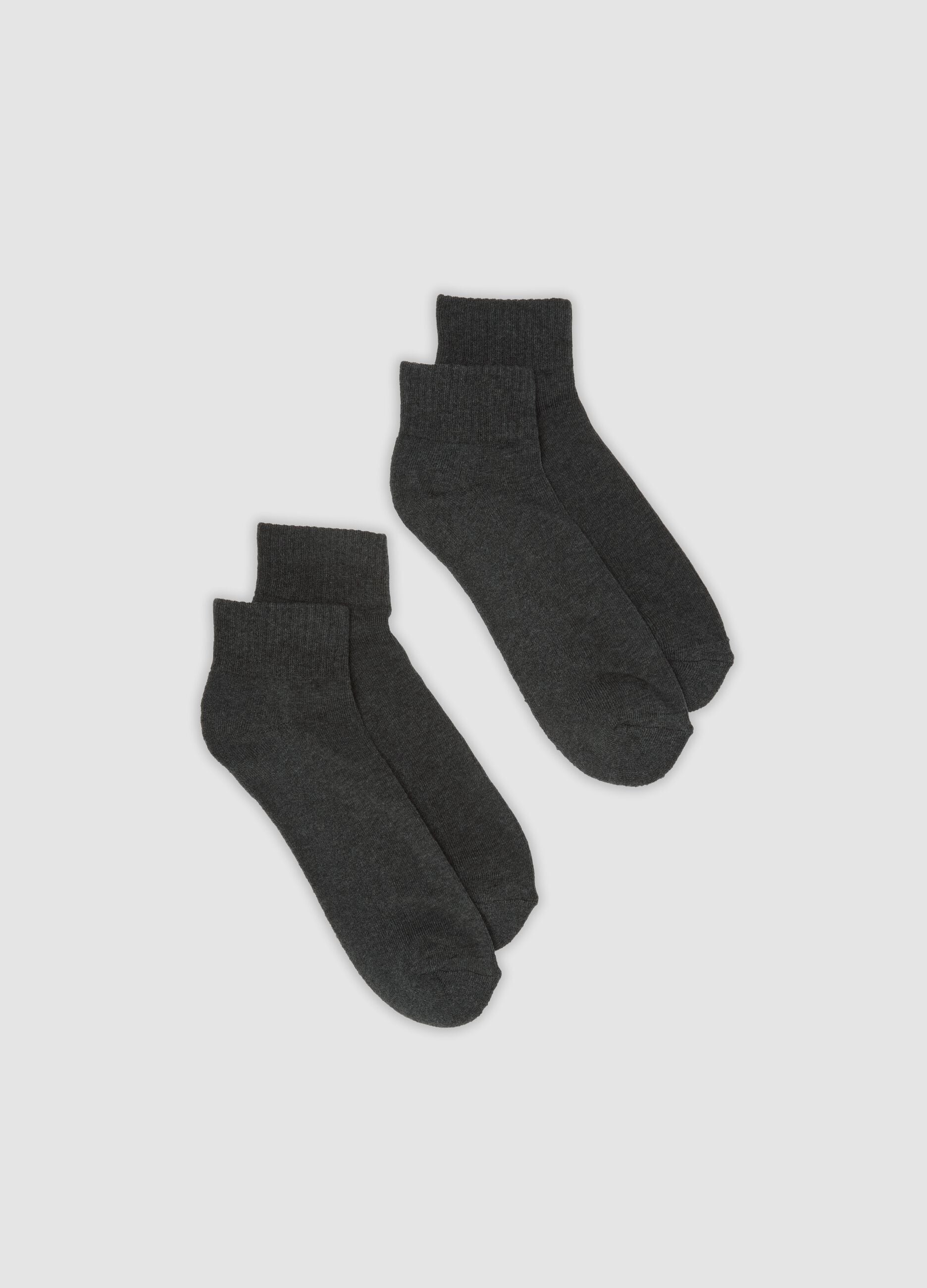 2-pack of grey ankle sports socks in stretch organic cotton