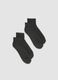 2-pack of grey ankle sports socks in stretch organic cotton_0