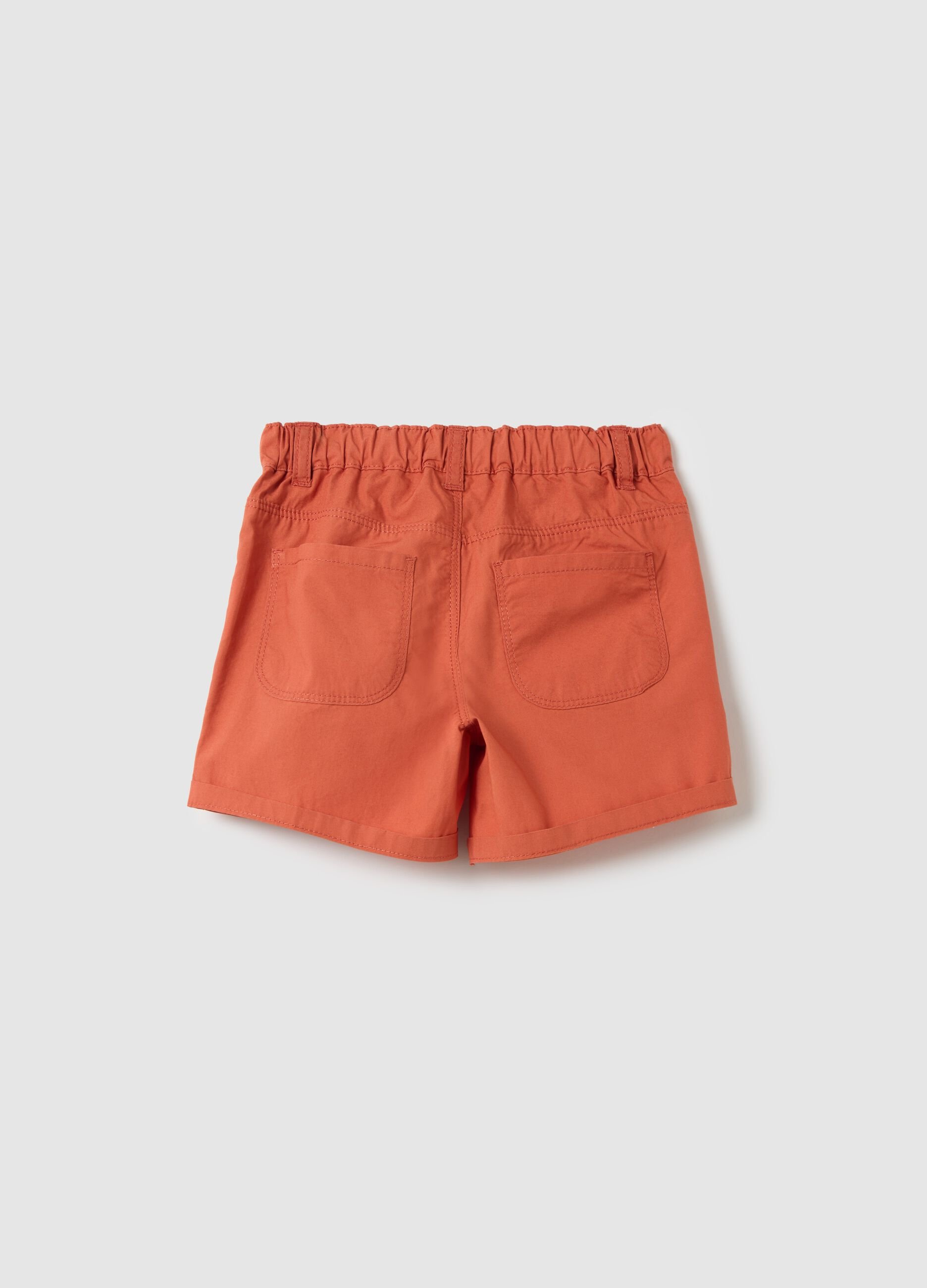 Stretch Orange Cotton Shorts by Fagottino