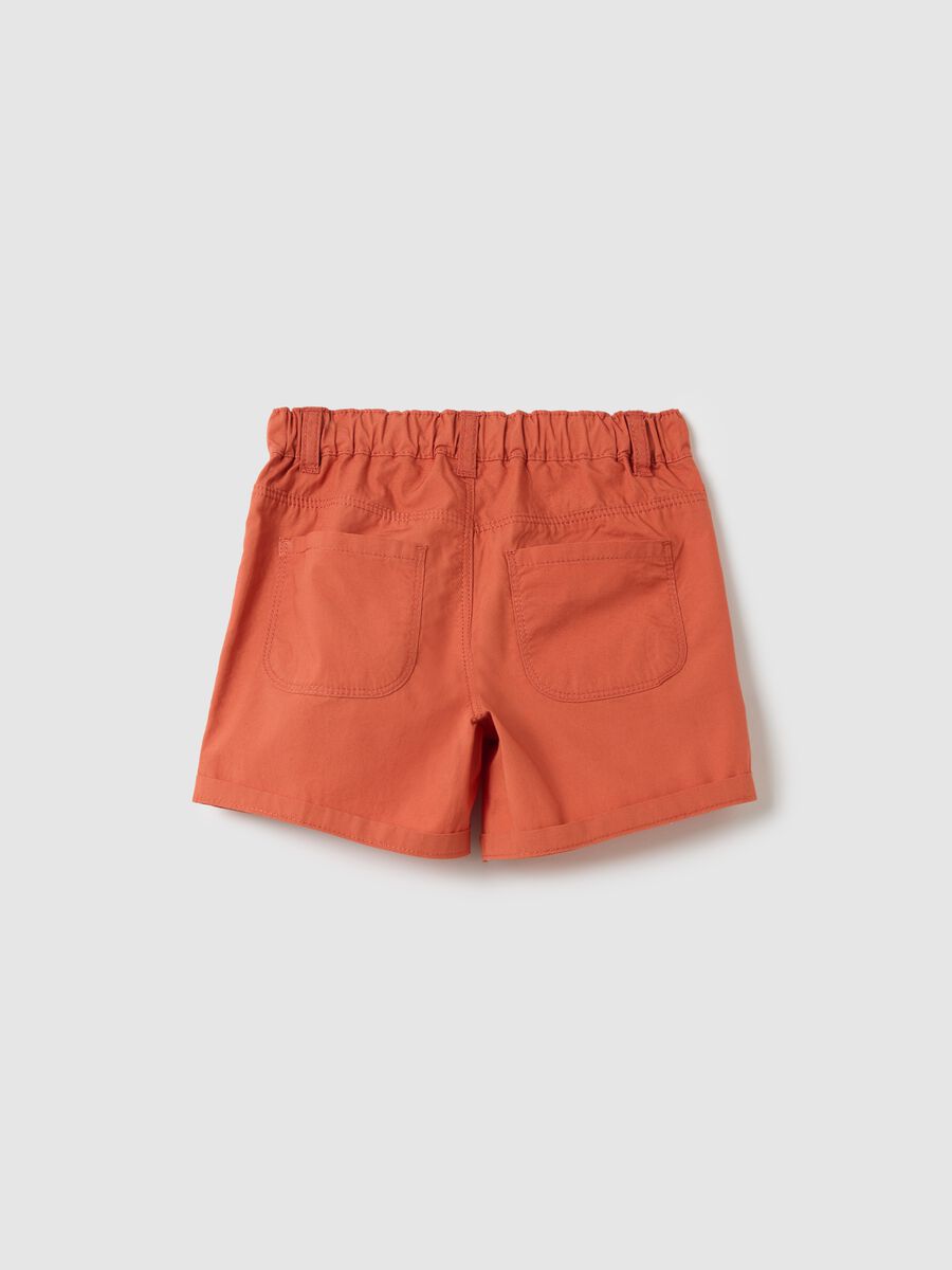 Stretch Orange Cotton Shorts by Fagottino_1