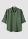 Green viscose-blend regular-fit blouse with Mandarin collar_4