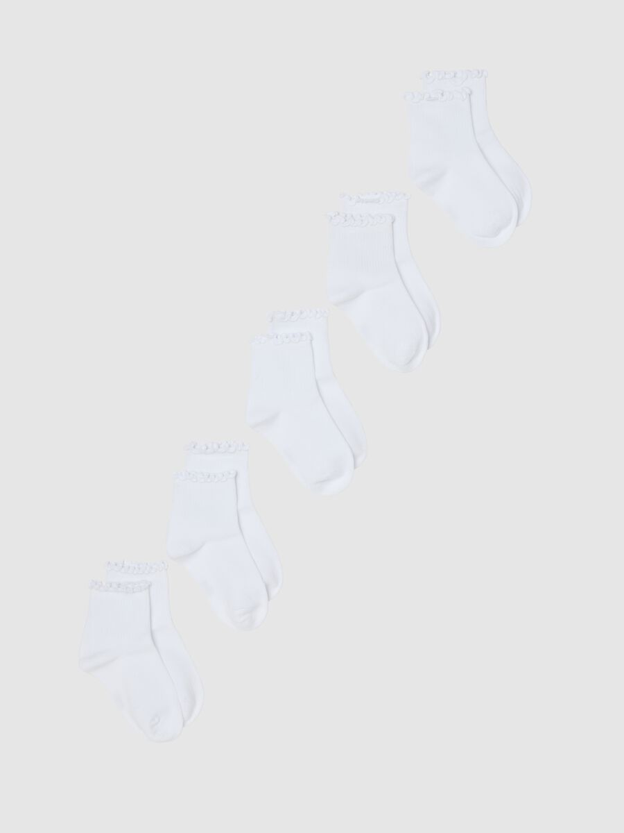 Multipack of short white girl's socks in stretch cotton_0