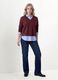 Red viscose-blend top with layered-look effect_2