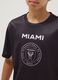 Black short-sleeve T-shirt with pink details, regular fit_2