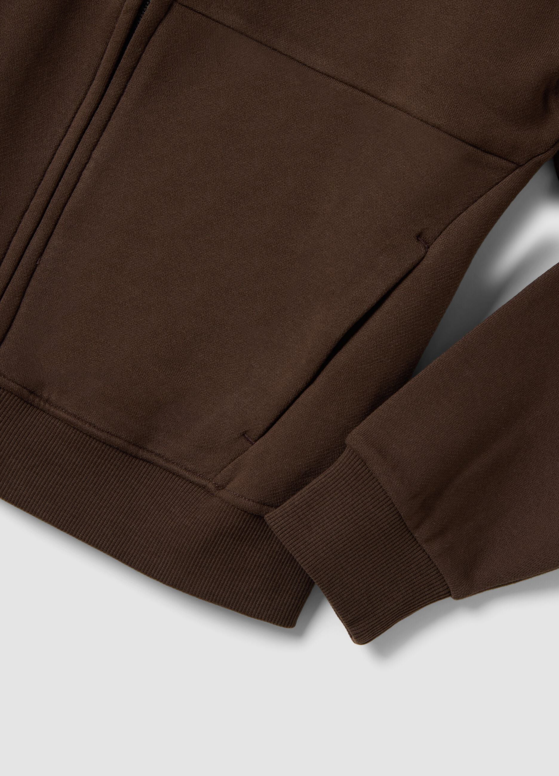 Brown organic cotton hoodie in relaxed fit