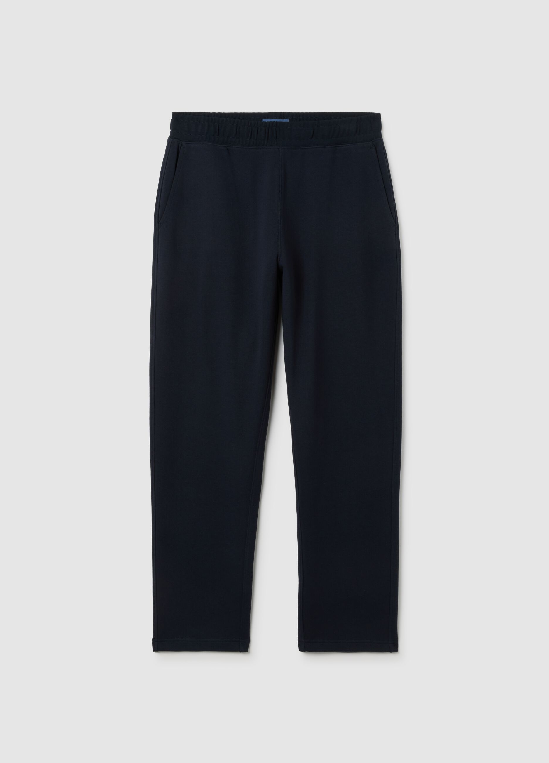 Black pure cotton trousers with oversized fit