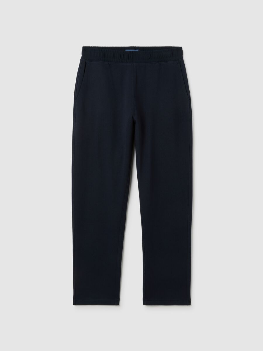 Black pure cotton trousers with oversized fit_0