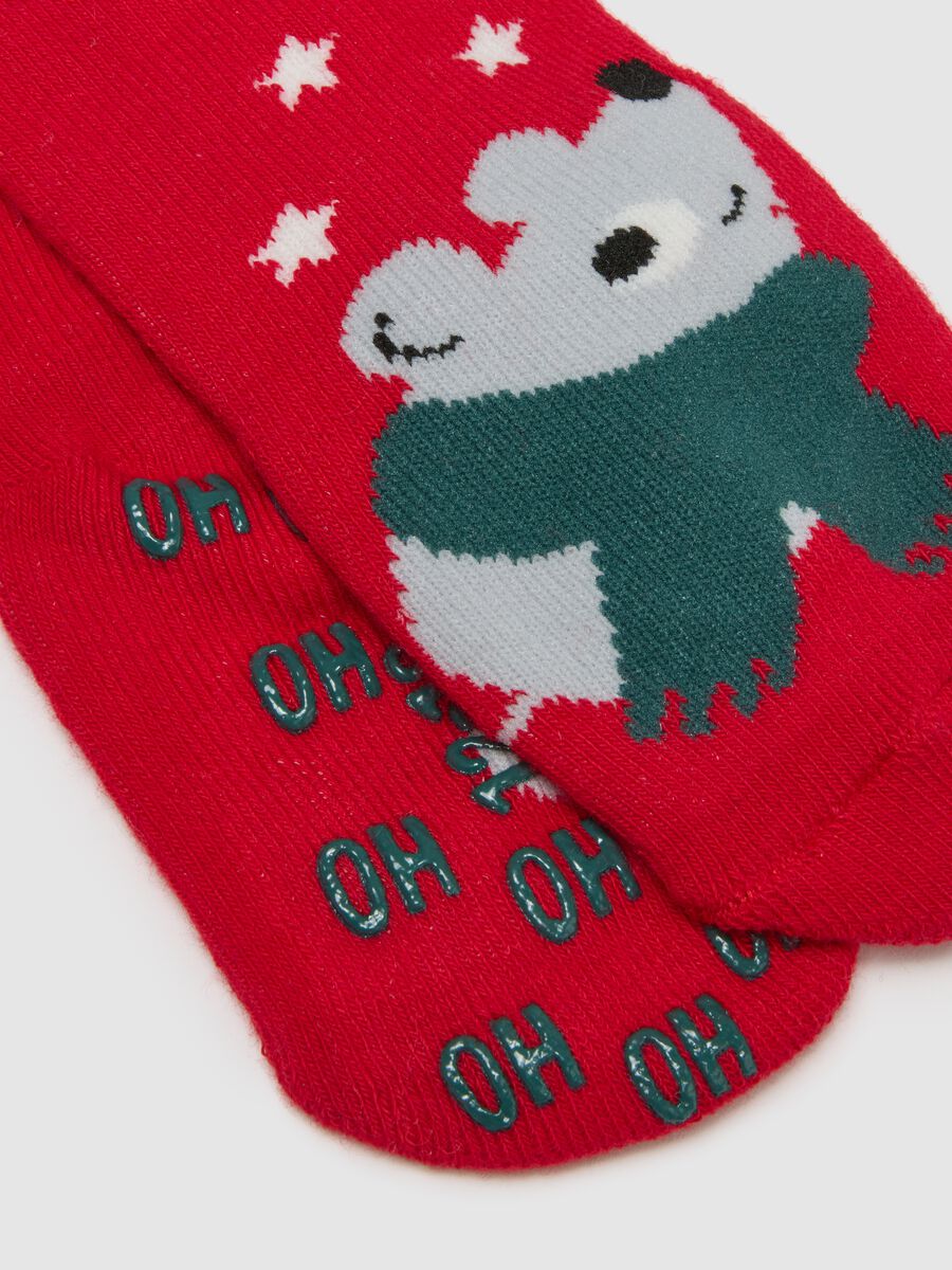 Multicolour cotton anti-slip baby socks twin pack_2