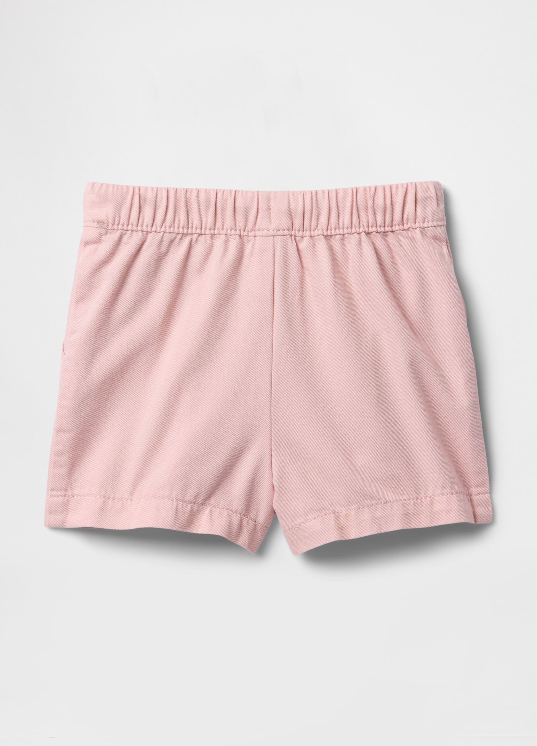 Pink children's shorts with drawstring