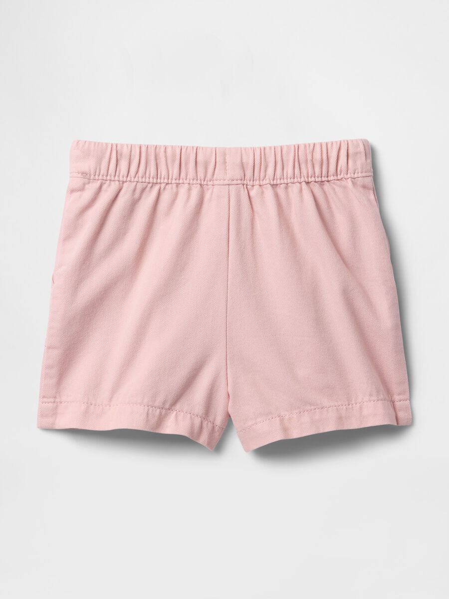 Pink children's shorts with drawstring_2