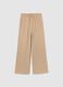 Girls' beige wide leg trousers in cotton blend_0