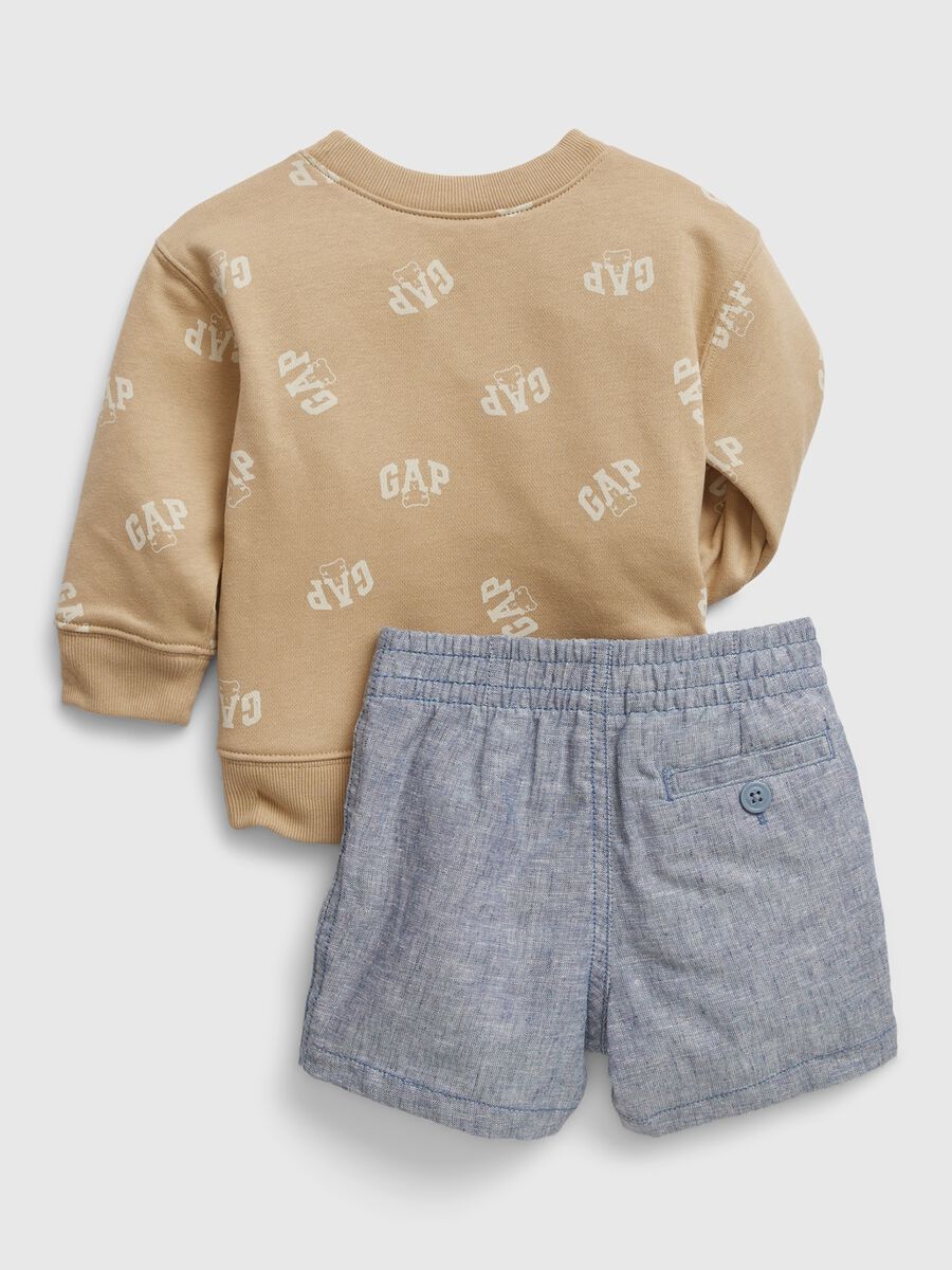 Jogging set with sweatshirt and shorts in cotton_1