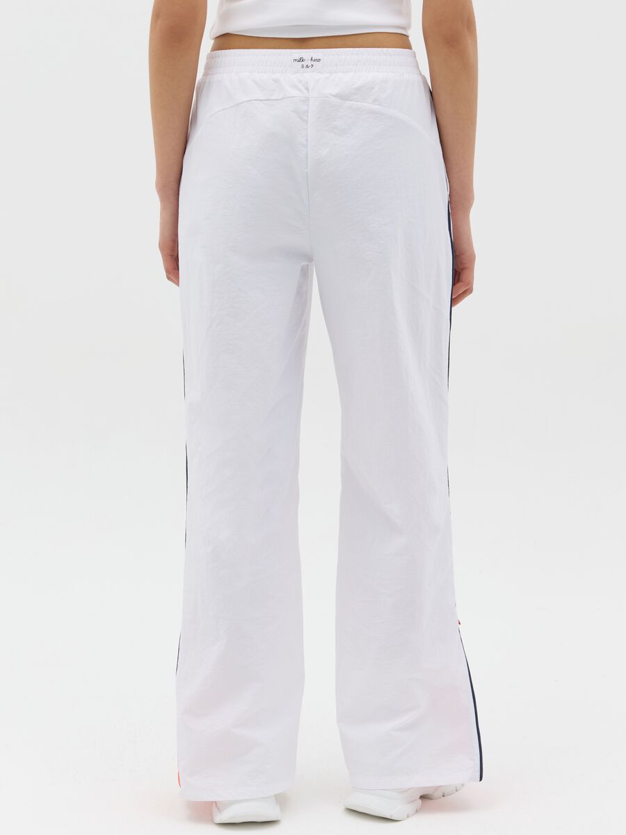 White nylon joggers with splits and zip_3