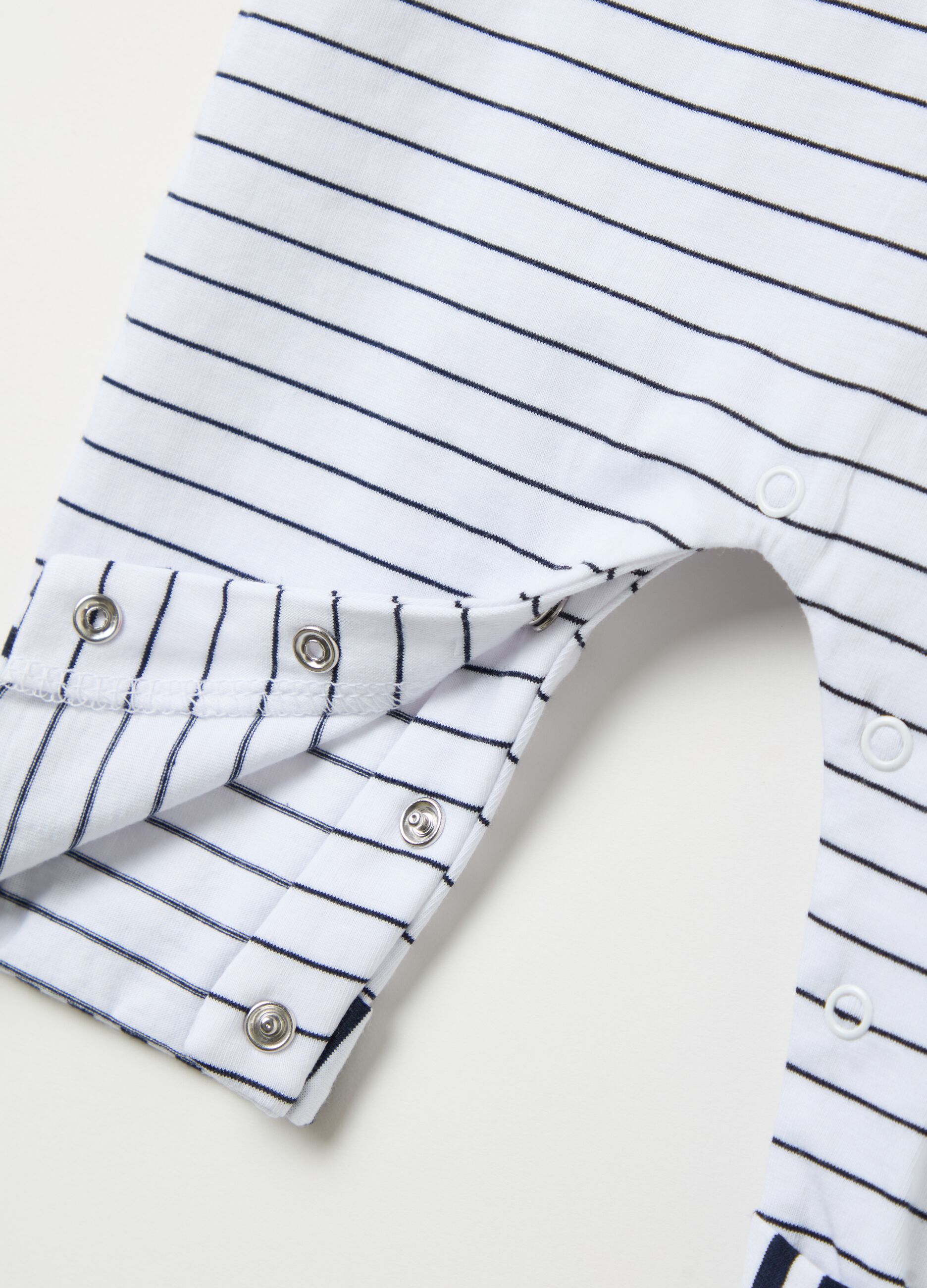 Tutina stile salopette in cotone a righe 