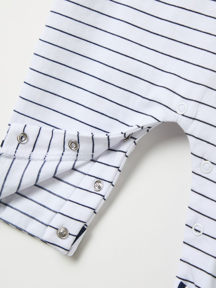 Dungaree-style onesie in striped cotton_3