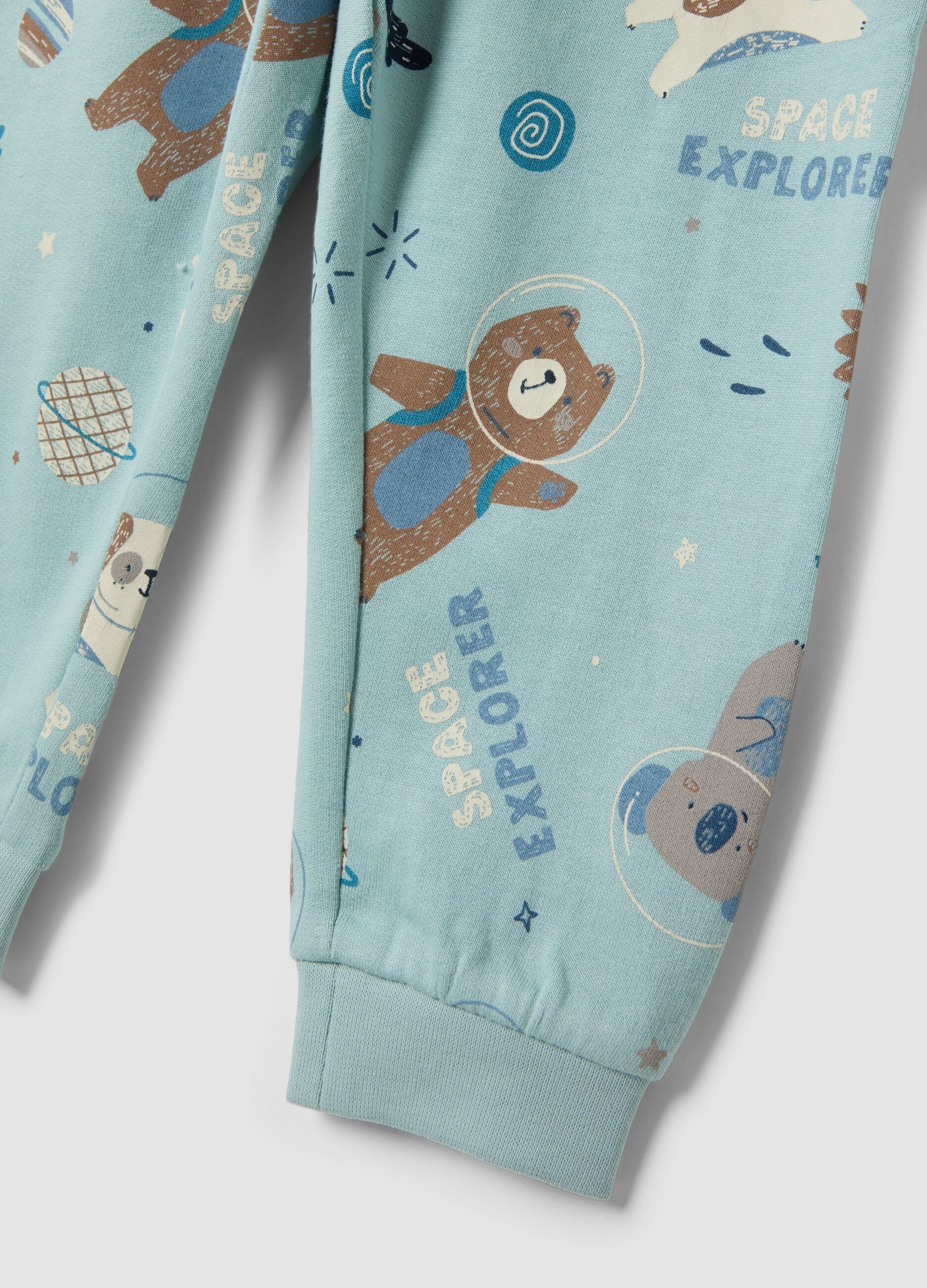 Grey organic cotton babygrow pyjamas with cute animals