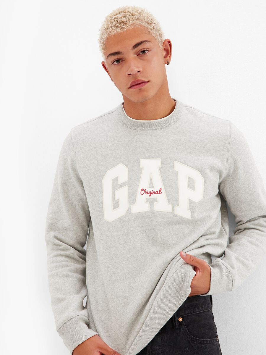 Round neck sweatshirt with embroidery_0