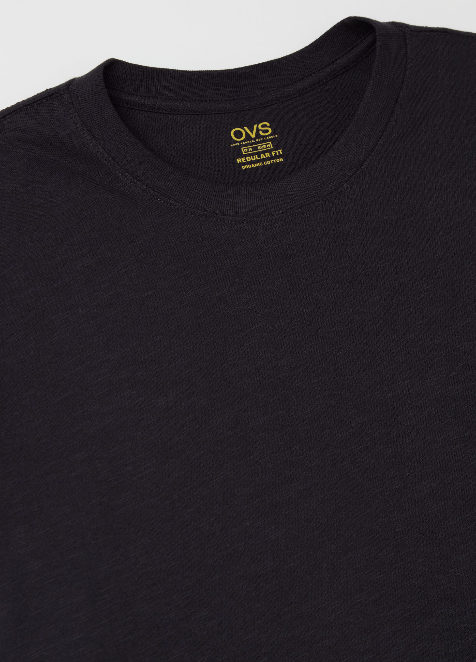 T-shirt in slub cotton with round neck