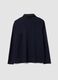 Blue long-sleeved pure cotton polo_2
