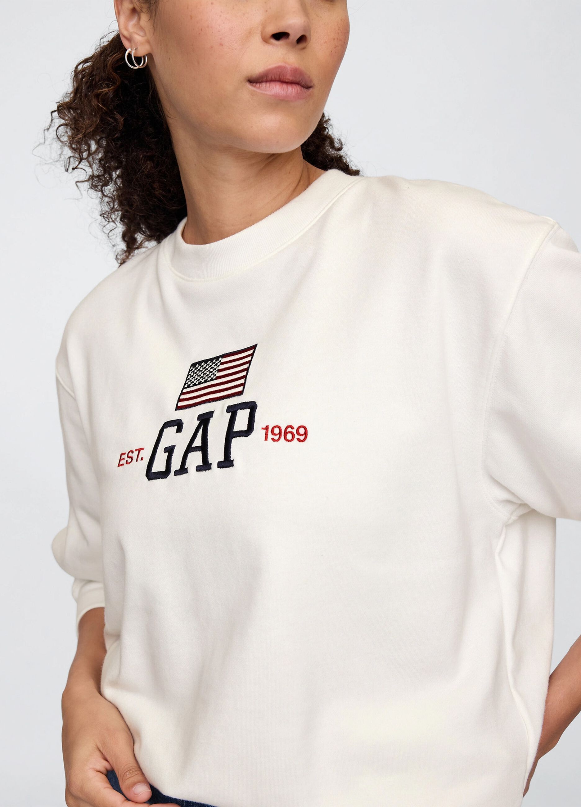 White sweatshirt with logo