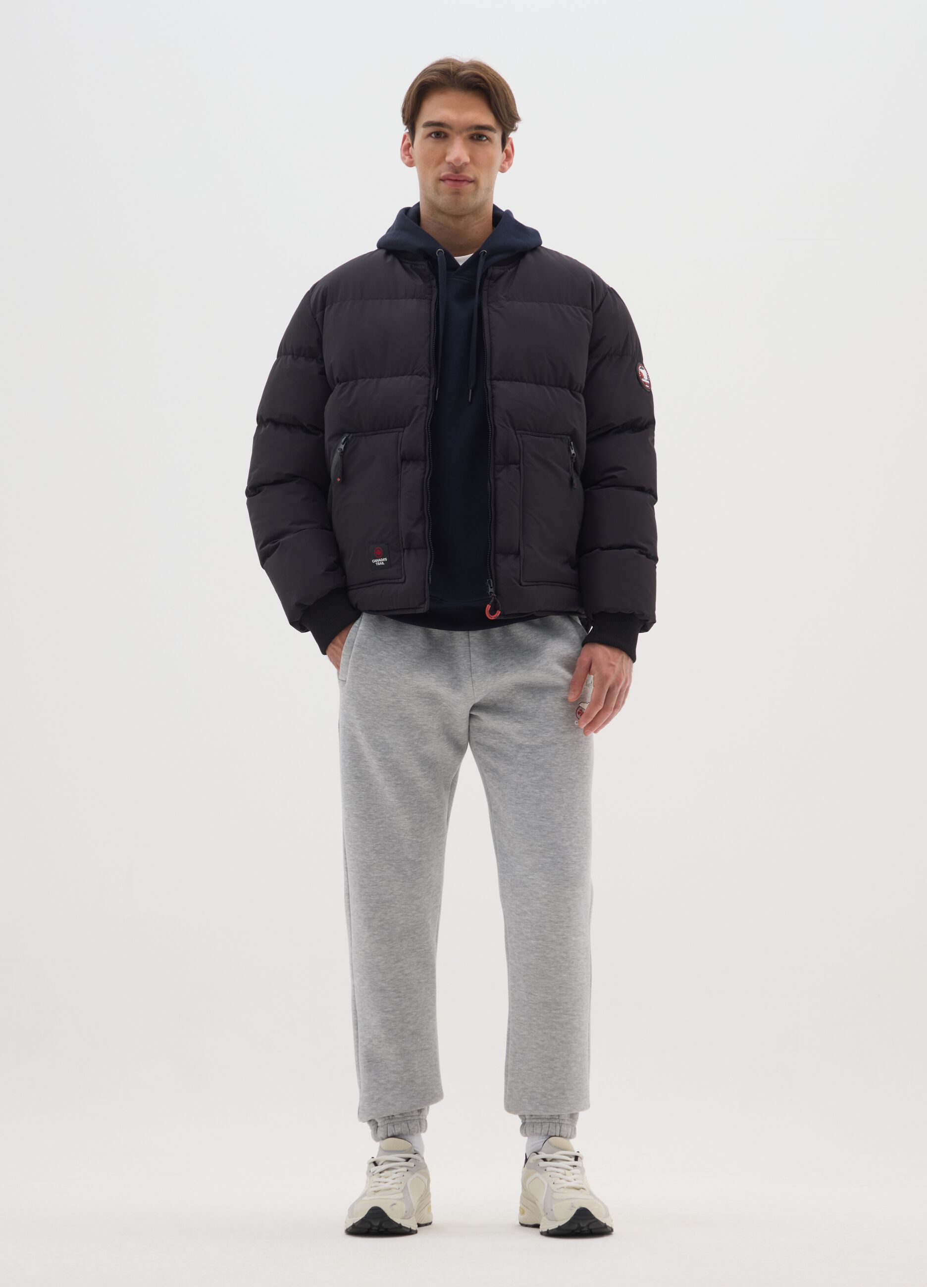 Pantaloni jogger in misto cotone grigi