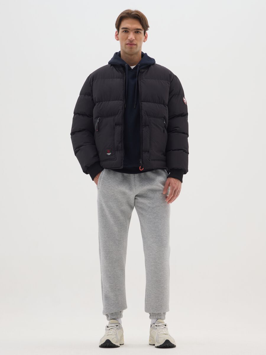 Grey jogger trousers in cotton blend_0