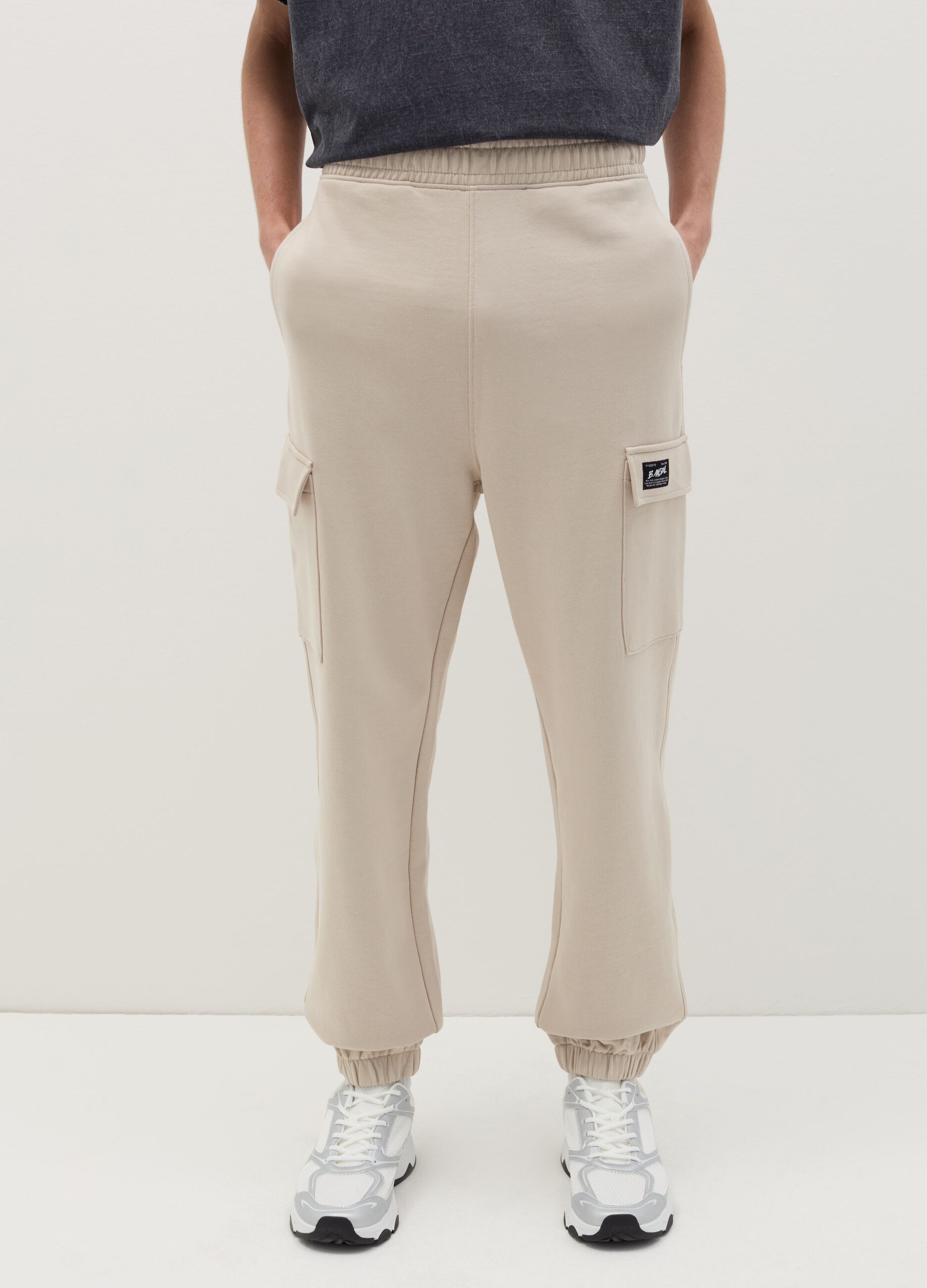 Cargo joggers with elasticated trims