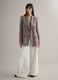 Multicolour viscose and linen mix regular fit blazer_2