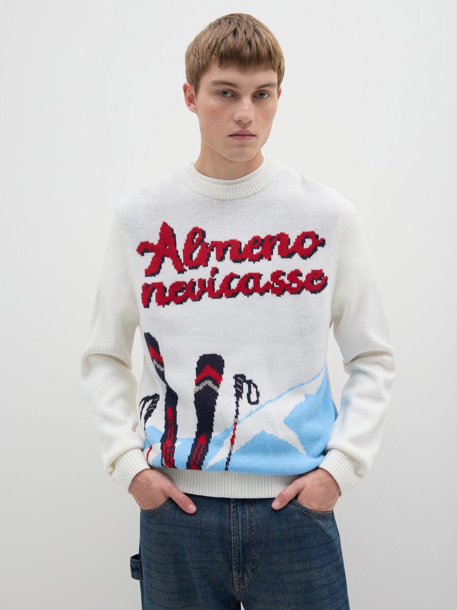 Regular fit multicolour sweater with print_0