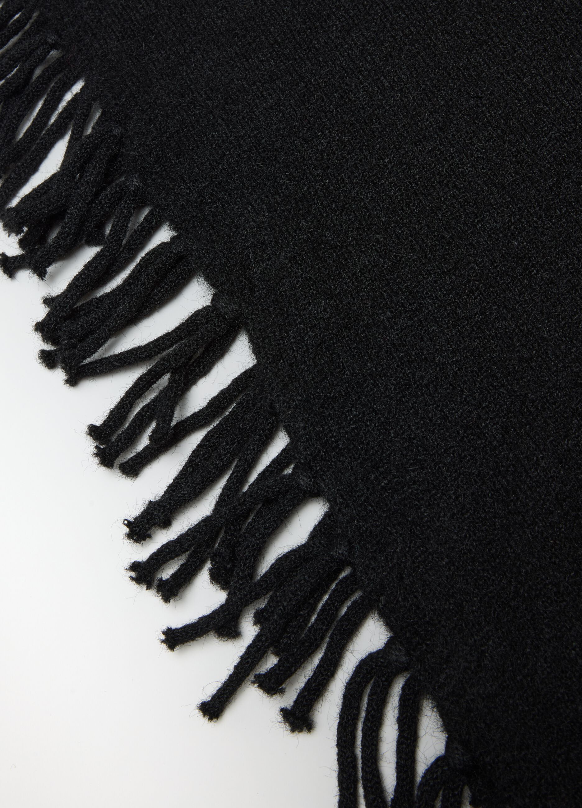 Black Scarf with Fringes