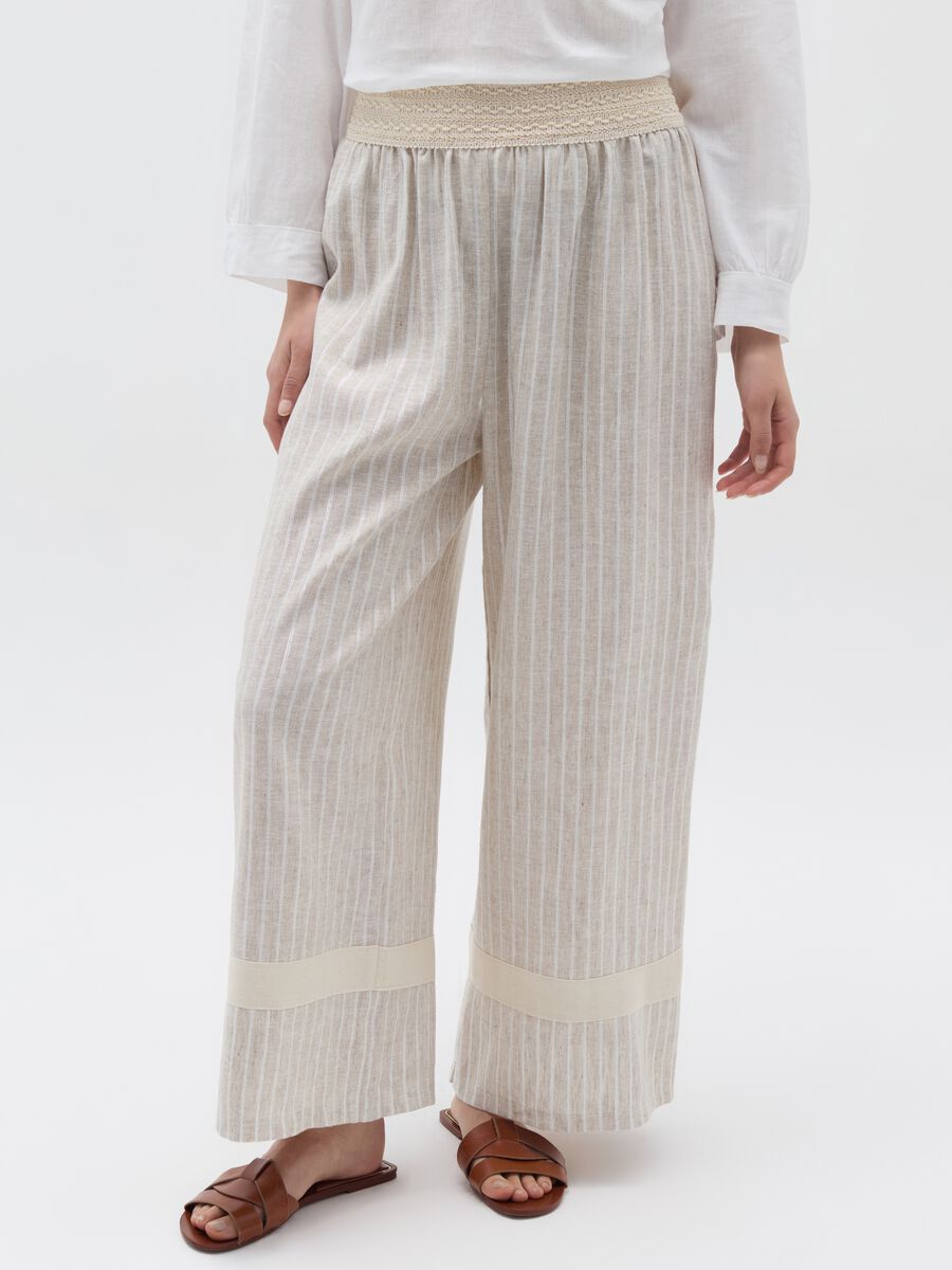 Pinstriped trousers with external crochet elastic_1