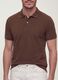 Brown pure cotton piqu&eacute; polo with classic collar, regular fit_1