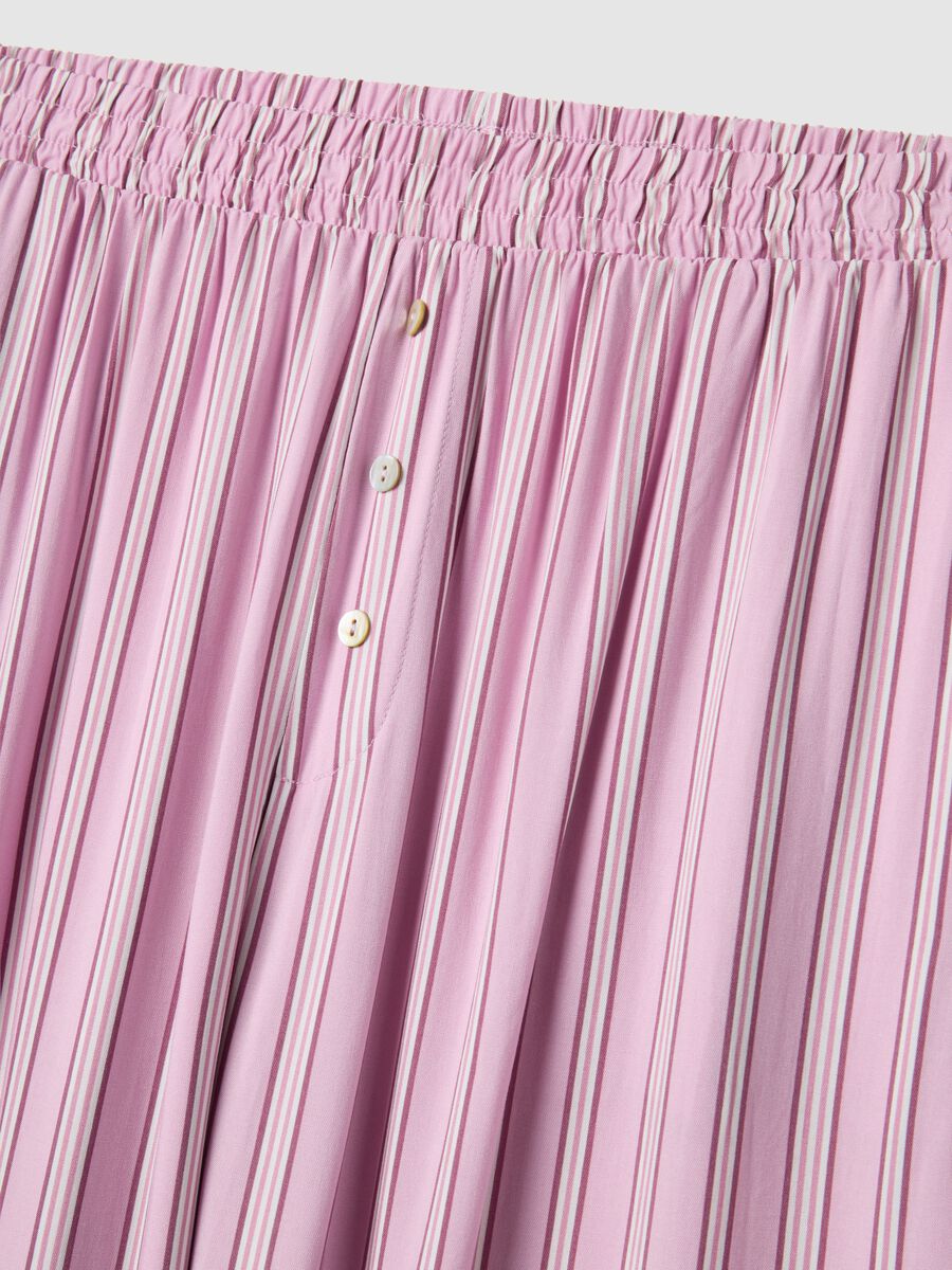 Regular fit pink striped pure viscose pyjama trousers_1