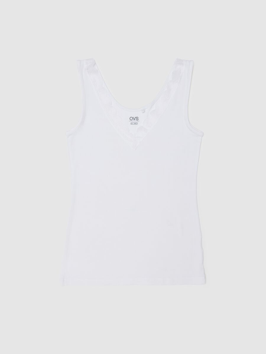 White viscose blend vest regular fit_0