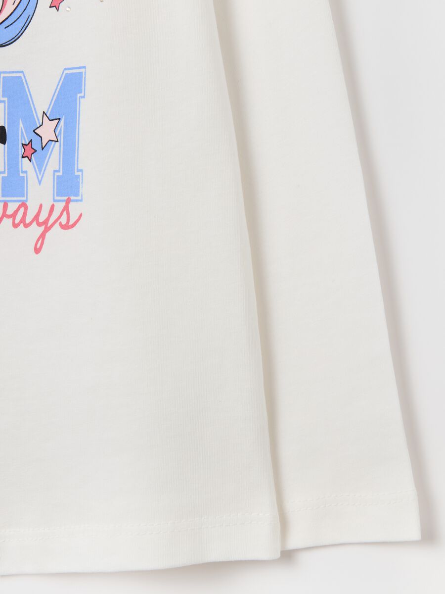 Cotton T-shirt with print and long sleeves_3