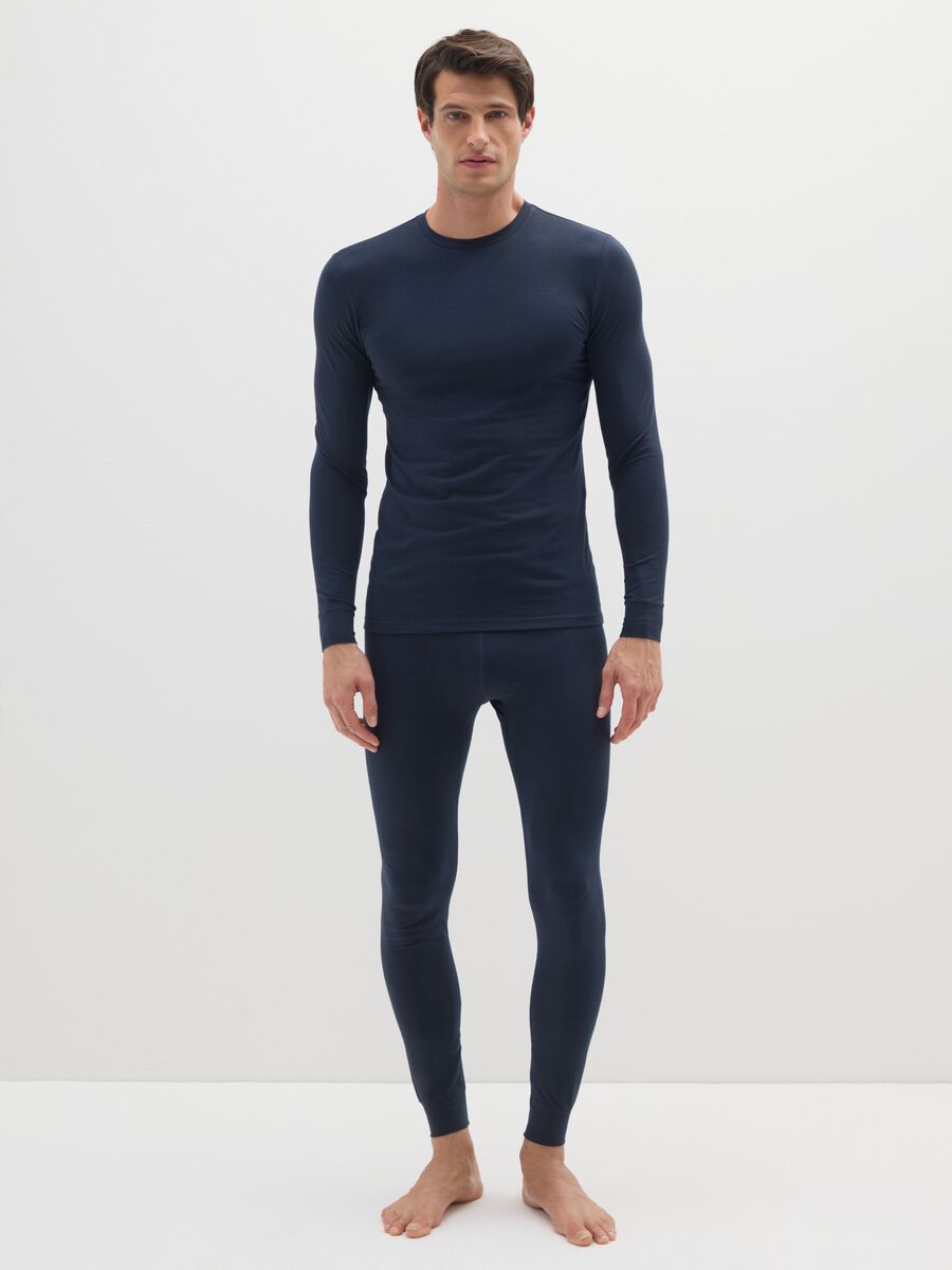 Blue Regular Fit Leggings_0