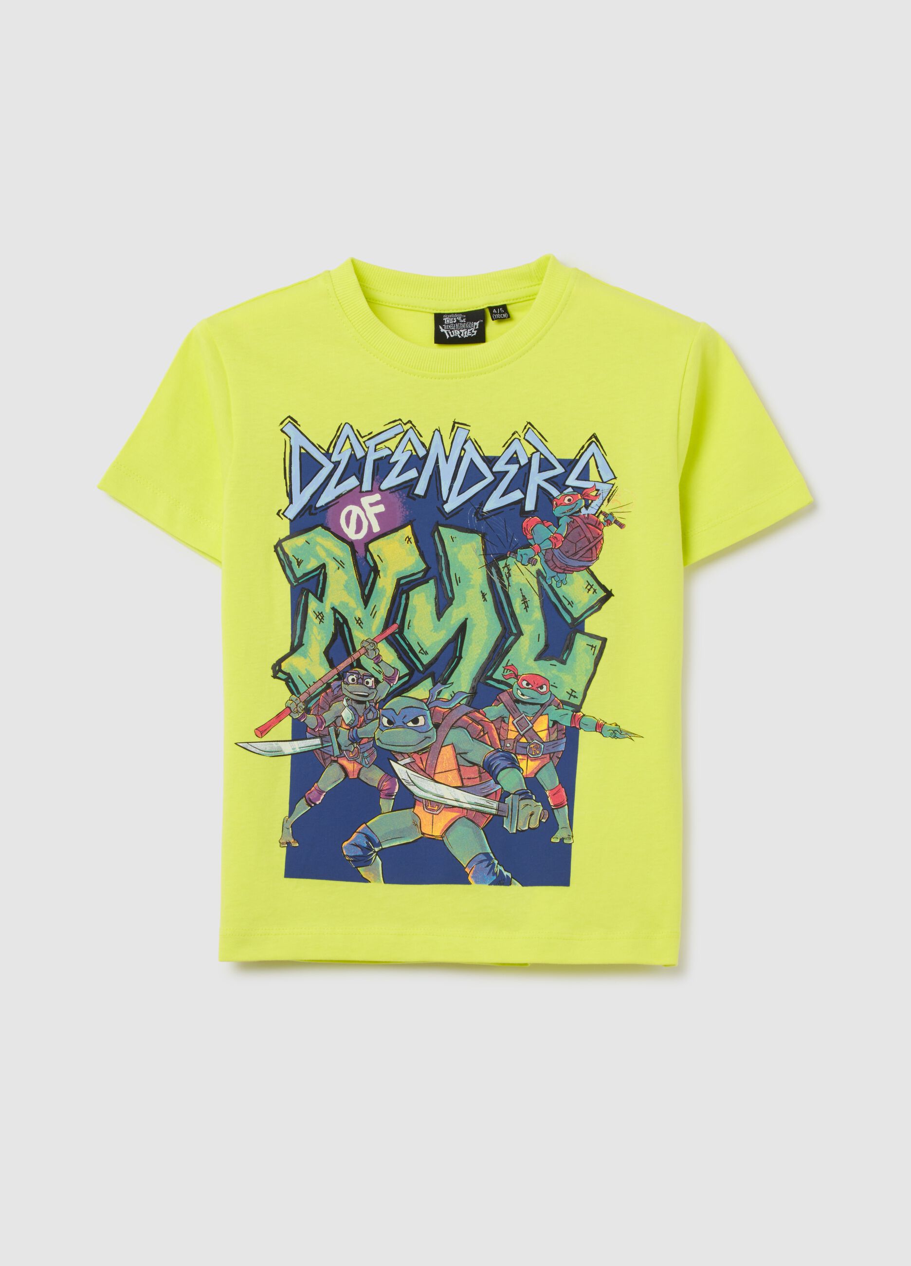 T-shirt da bambino in puro cotone gialla over
